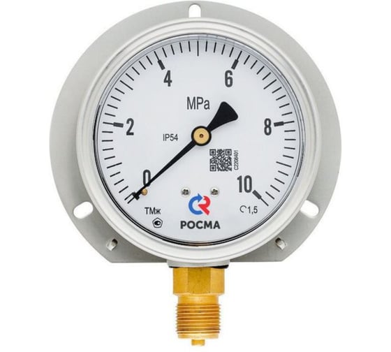 Изображение товара Манометр Росма ТМж-520РКТ радиальный (0-1МПа) М20х1.5 1.5, ДК100мм, задний фланец D240-00514