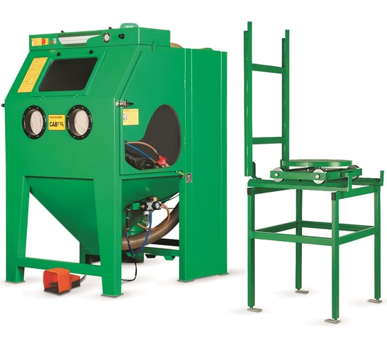 Изображение товара Абразивоструйная кабина эжекторного типа с поворотным столом на тележке CONTRACOR CAB-110ST 10215111