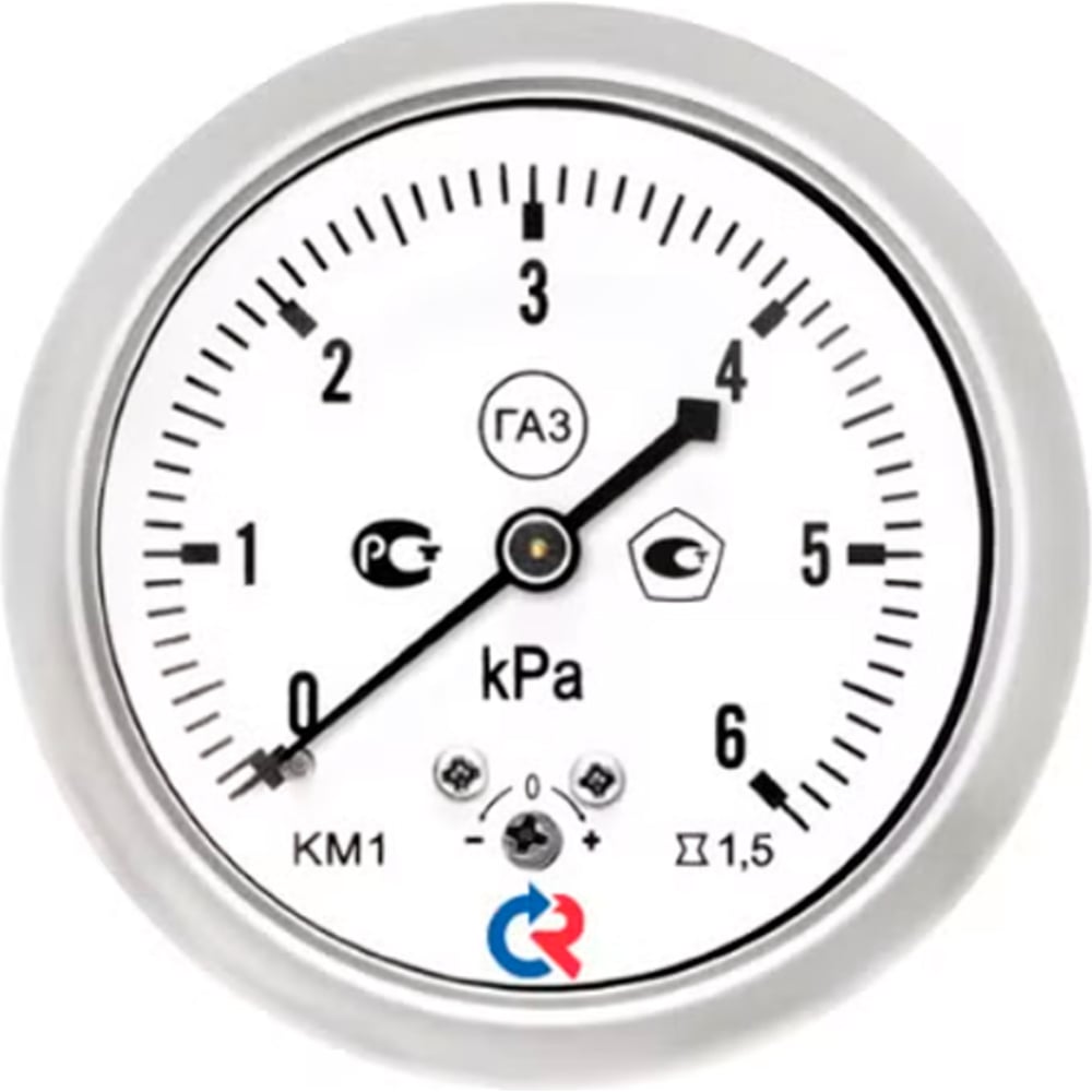 Изображение товара Манометр Росма КМ-12Т осевой 0-6 кПа аналоговый надежный профессиональный инструмент для измерения