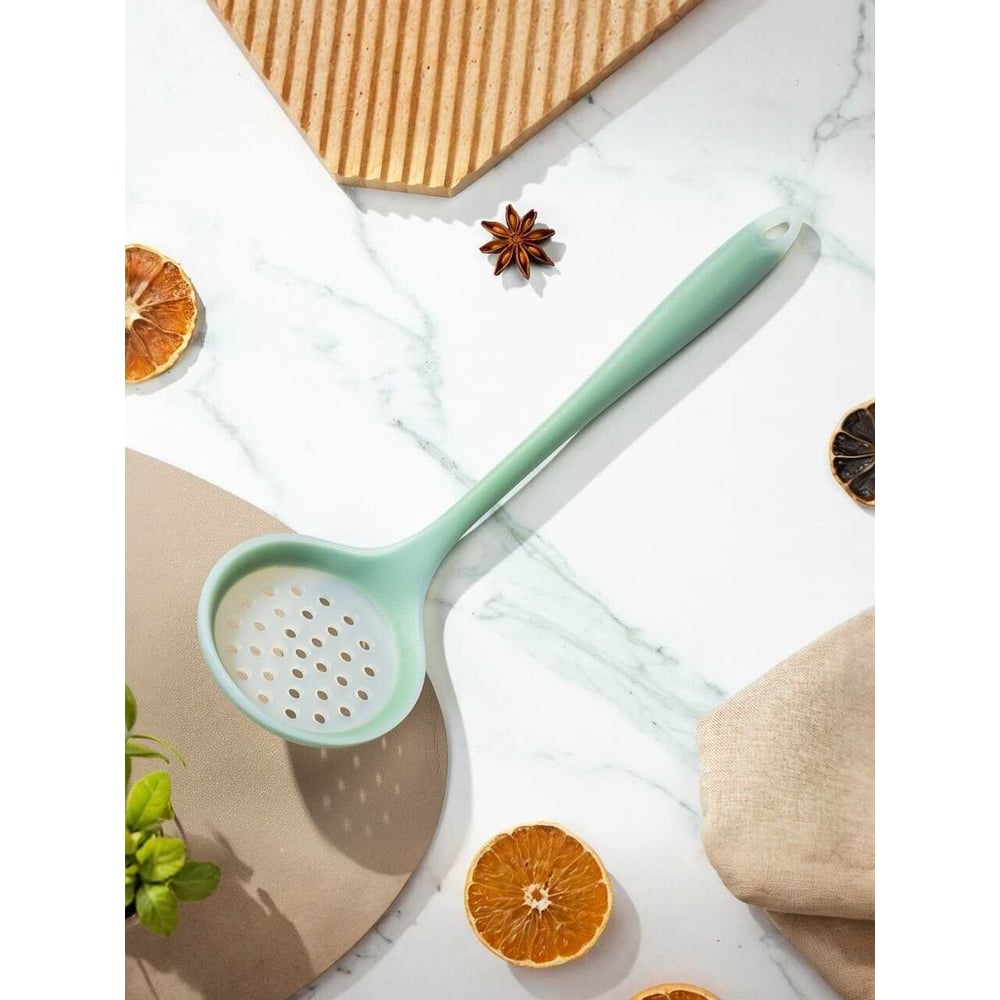 Изображение товара Силиконовая шумовка Daniks 32.5 см зелёная навеска Verde модель Y4-8866