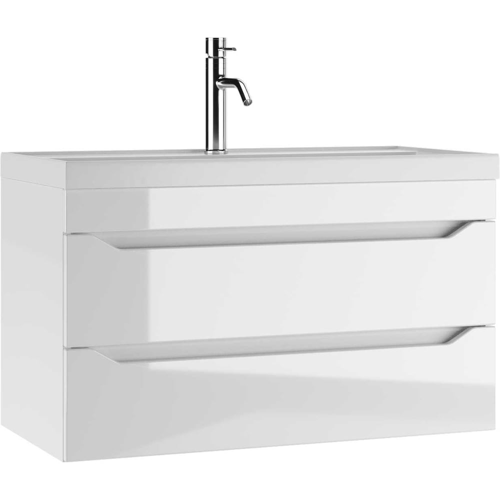 Изображение товара Современная подвесная тумба для умывальника Айсберг Bazis 90 Ева с двумя ящиками