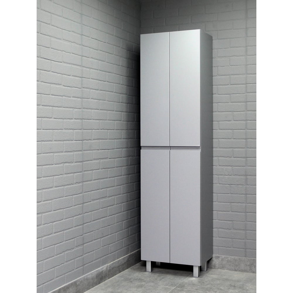 Изображение товара Напольный пенал Домино Graffo 50 светло-серый с четырьмя дверями и полками