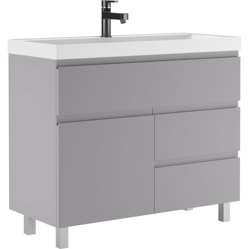 Изображение товара Тумба под умывальник Домино Bazis 100 Graffo светло-серый матовый