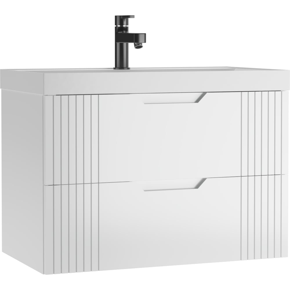 Изображение товара Подвесная тумба под умывальник Домино UNIT 80 Garden В2 белая с ящиками