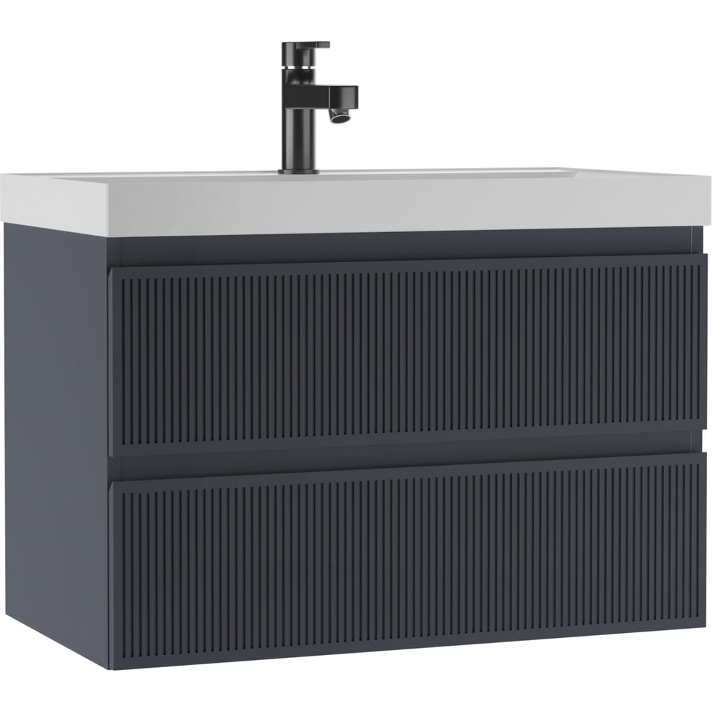 Изображение товара Подвесная тумба под умывальник Домино UNIT 80 Tower В2 графит