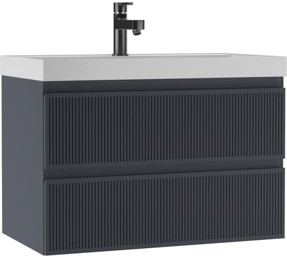 Изображение товара Тумба подвесная под умывальник Домино UNIT 80 Tower В2 Графит DT2505T