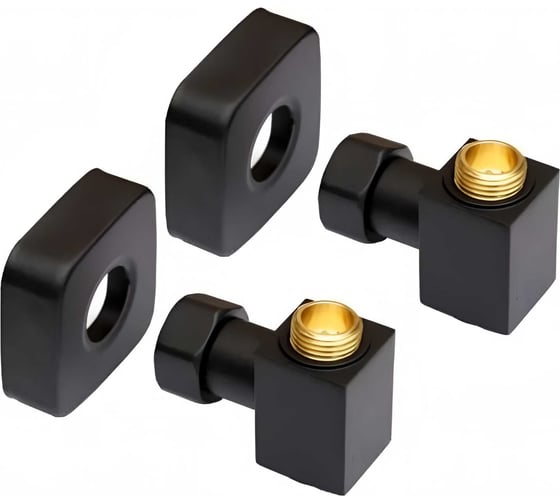 Изображение товара Соединение угловое для полотецесушителя ООО ПКФ Сварком 3/4 х1/2 гш, квадрат, черный матовый с отражателем СанТех s054721