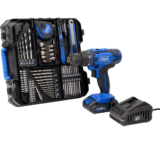 Изображение товара Набор Аккумуляторный шуруповерт + АКБ 2 А·ч и ЗУ + оснастка 74 шт. C-DTB74/1-X Scheppach 5909315900