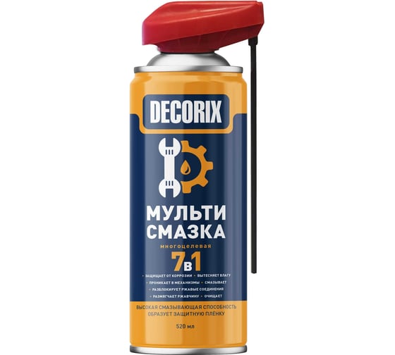 Изображение товара Мульти-смазка Decorix 7 в 1 многоцелевая со smart-распылителем, 520 мл 0420-01 DA