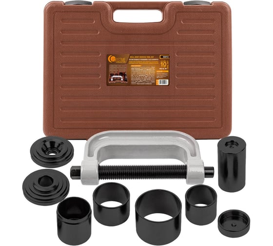 Изображение товара Набор инструментов для снятия и установки шаровых опор, подшипников, сайлентблоков FORSTIME 10 предметов, в кейсе FT-909T2(66086)