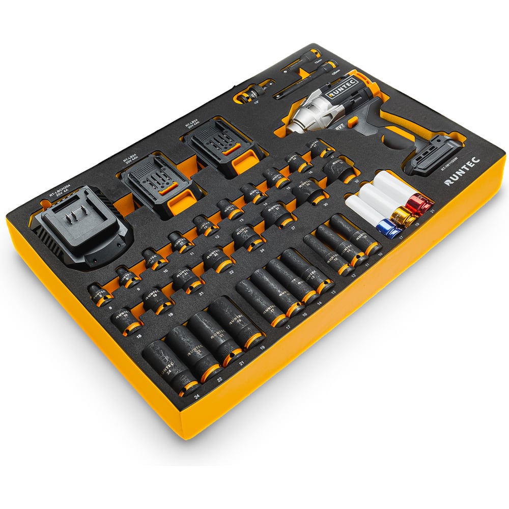 Изображение товара Профессиональный аккумуляторный гайковерт RUNTEC RT-IWIS1E39F с набором 39 предметов