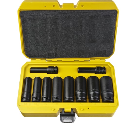 Изображение товара Набор ударных головок Hanskonner CrMo 10 шт 10-24 мм, посадка 1/2, длинные HK1045-18-1/2L