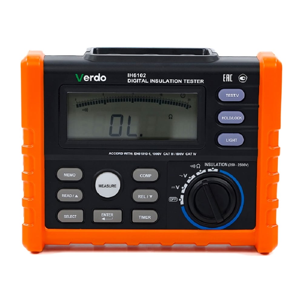 Изображение товара Измеритель сопротивления изоляции Verdo VERDO IH6102 до 2500В с поверкой