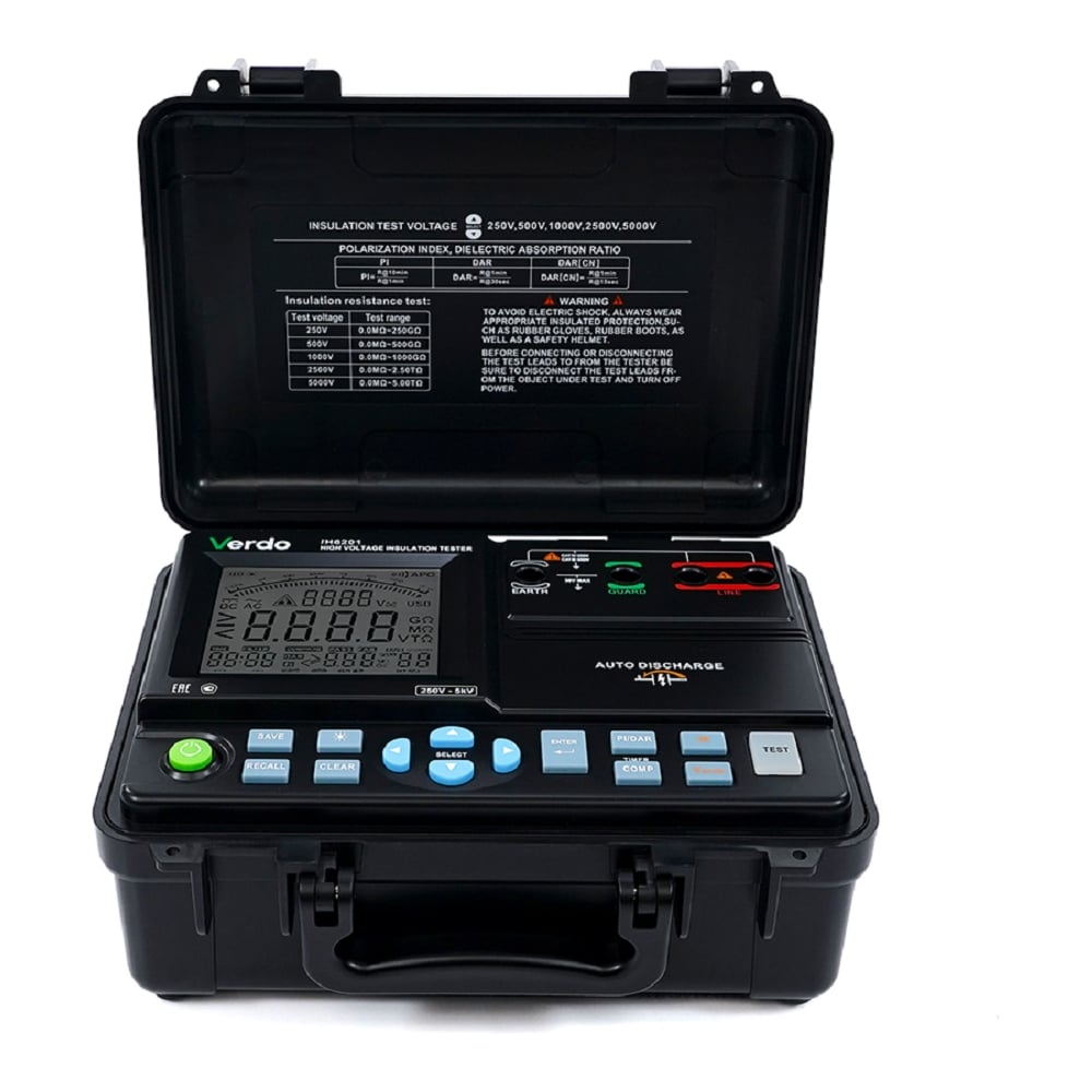Изображение товара Мегаомметр Verdo IH6201 с поверкой до 5000 В и кейсом
