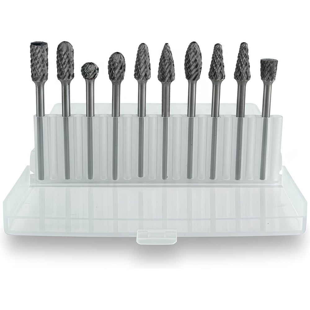 Изображение товара Набор твердосплавных борфрез MetalMaster 10 шт диаметр 6 мм