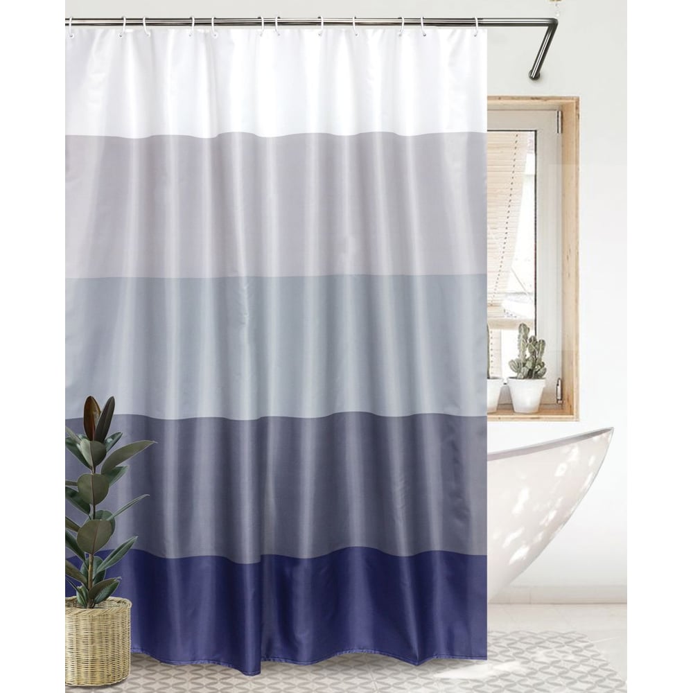 Изображение товара Штора для ванны Bath Plus Gradient line grey 180x200 серо-синяя