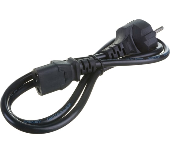 Изображение товара Кабель питания ExeGate Power PC-1P Евровилка Schuko- С13 VDE-250V-3х0.5-CU 6A черный 1.0м 280640