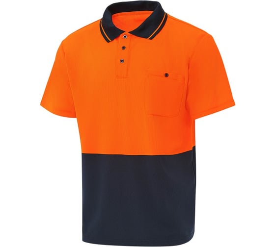 Изображение товара Тенниска-поло СОЮЗСПЕЦОДЕЖДА КОТПРОФИ (KOTPROFI) 02 оранжевая/темно-синяя, рукав короткий, 3XL (56) 2000000243054
