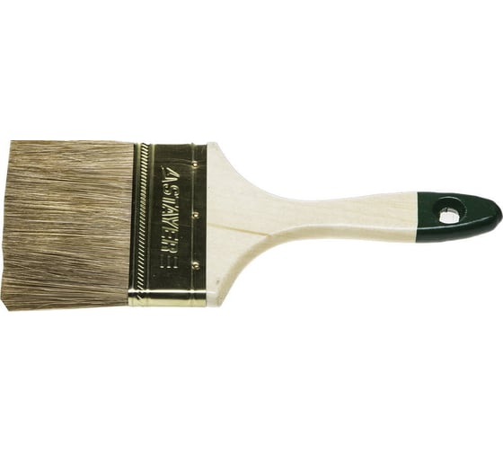 Изображение товара Плоская кисть STAYER LASUR смешанная щетина, деревянная ручка, для высокотекучих ЛКМ, 100мм, 4" 01031-100