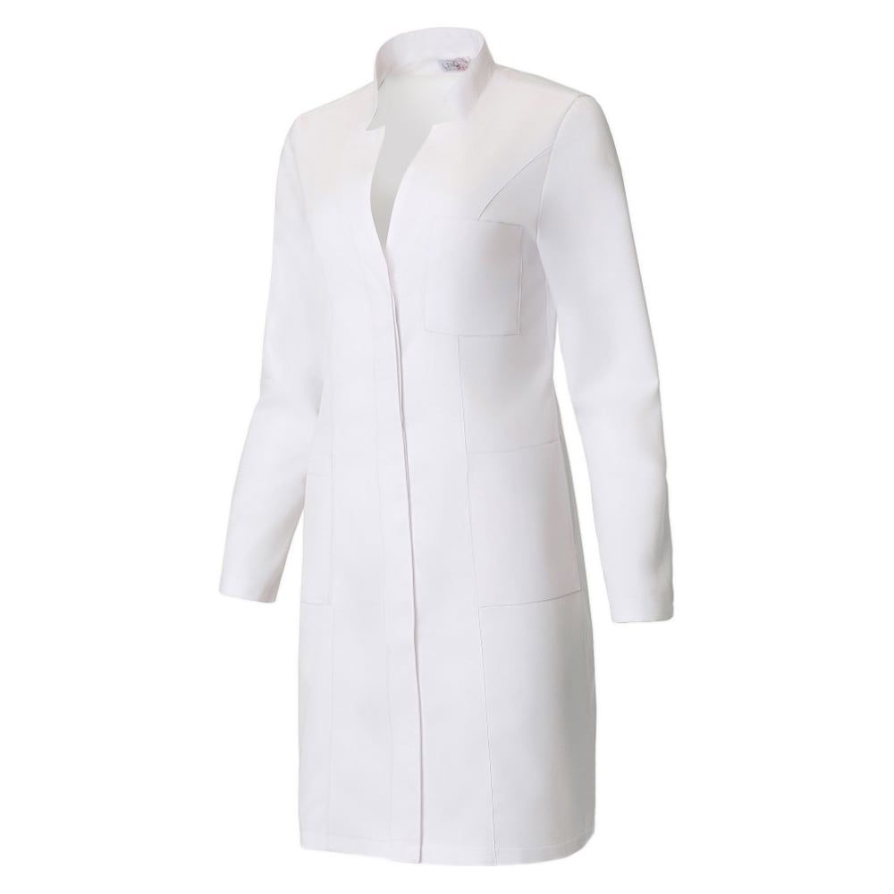 Изображение товара Женский медицинский халат ЛИНДРЕД КЛАССИК ЛЮКС белый 54 3XL для врачей