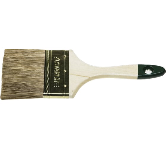 Изображение товара Плоская кисть STAYER LASUR смешанная щетина, деревянная ручка, для высокотекучих ЛКМ, 75мм, 3" 01031-75
