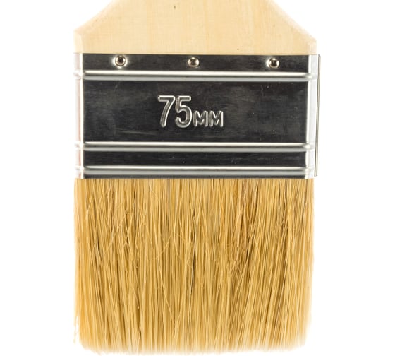 Изображение товара Плоская кисть STAYER UNIVERSAL-EURO светлая натуральная щетина, деревянная ручка, 75мм, 3" 0102-075