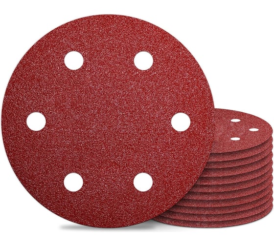 Изображение товара Круг шлифовальный с отверстиями на ворсовой подложке STRONER 225 мм P40 10 шт/уп velcro225p40-10