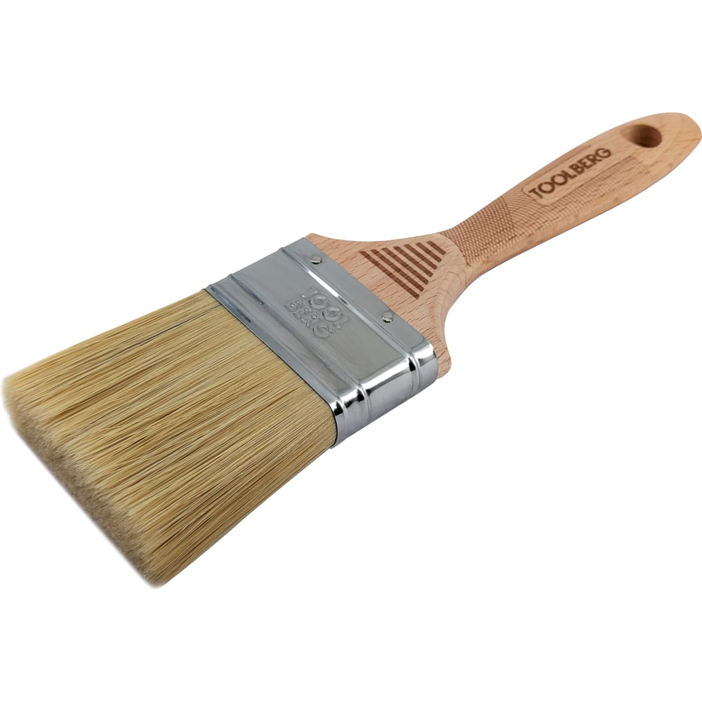 Изображение товара Кисть плоская Toolberg Премиум 63 мм смешанная щетина деревянная ручка