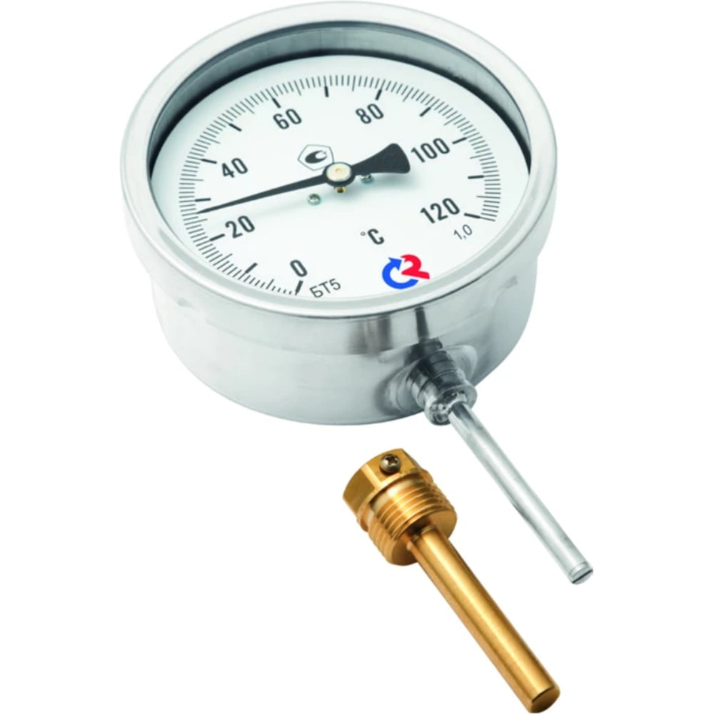 Изображение товара Термометр РОСМА БТ-52.211 радиальный до 250°C с латунной гильзой