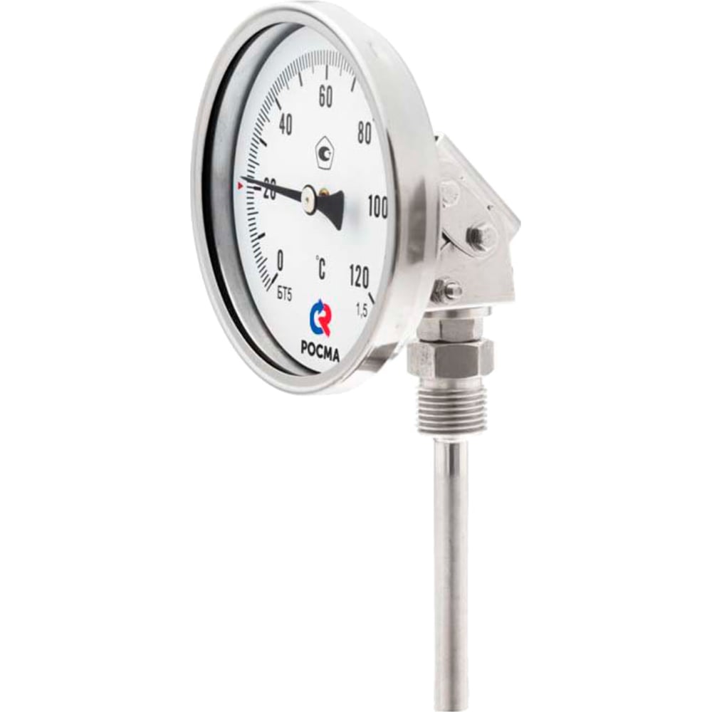 Изображение товара Термометр РОСМА БТ-54.220 универсальный присоединение для измерения от 0 до 120°C
