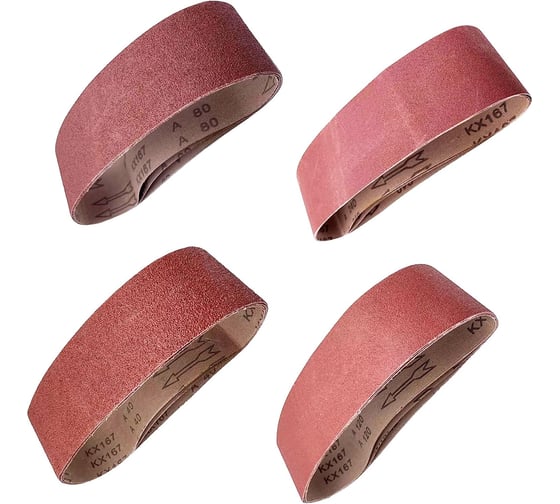 Изображение товара Абразивная лента STRONER 100х610мм набор 6 шт/уп (Р40, 60, 80 по 2 шт.) ls100-610n6-6