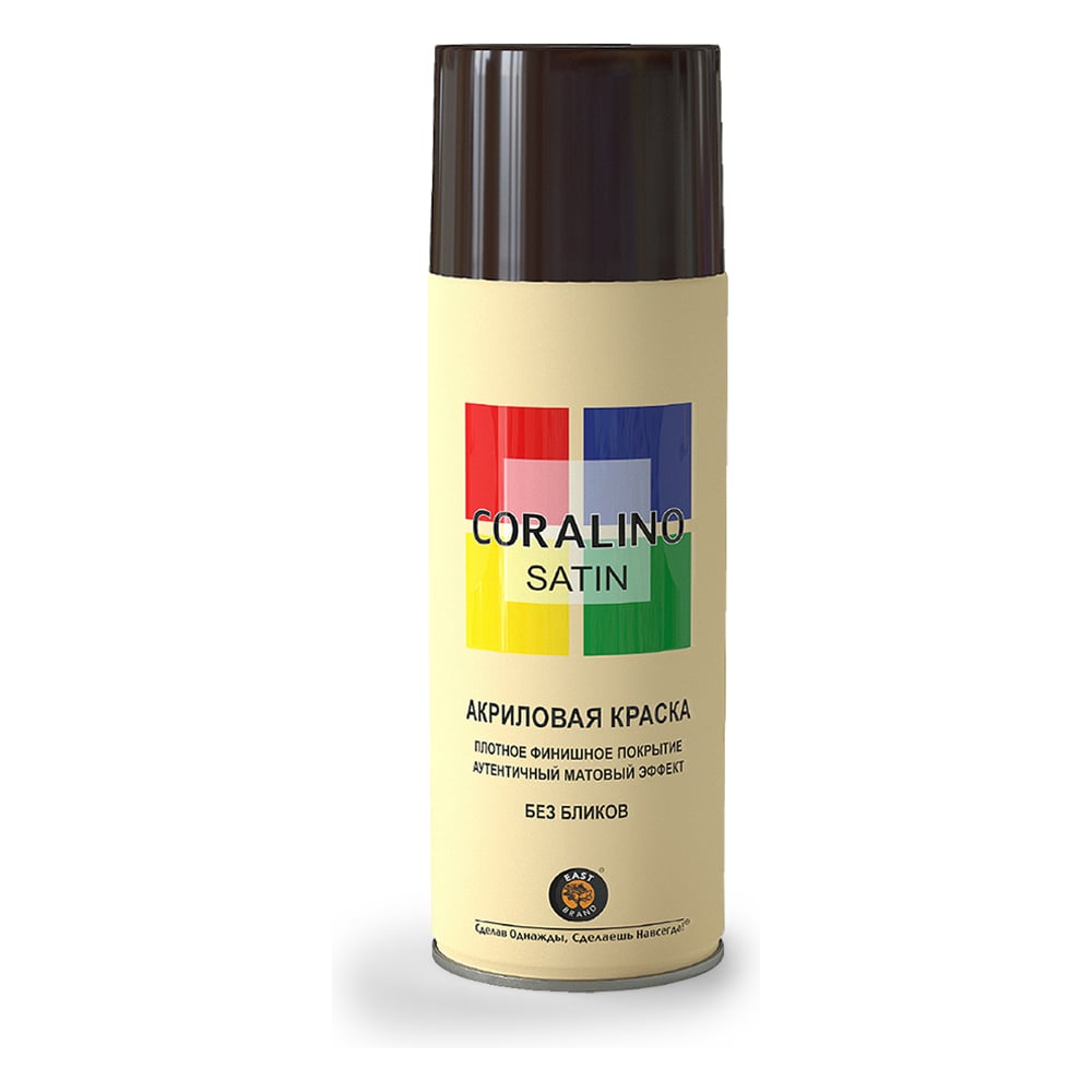 Изображение товара Краска аэрозольная полуматовая CORALINO SATIN RAL8017 шоколадно-коричневый CS8017