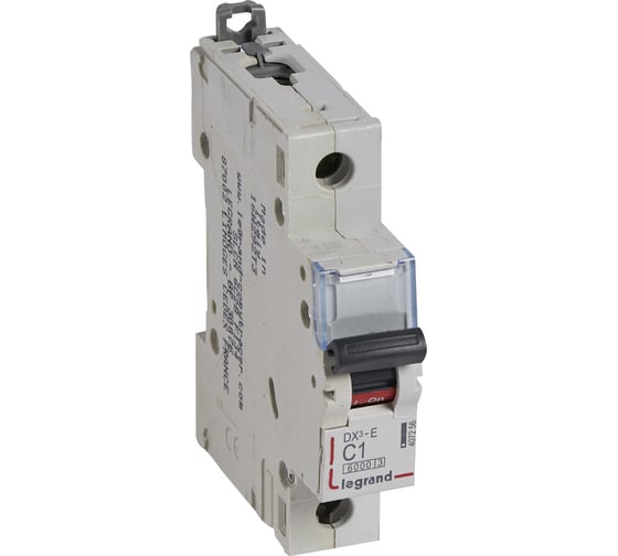 Изображение товара Автоматический выключатель Legrand DX3-E 6000 - 6 кА - тип C - 1П - 1 А - 1 модуль 407256