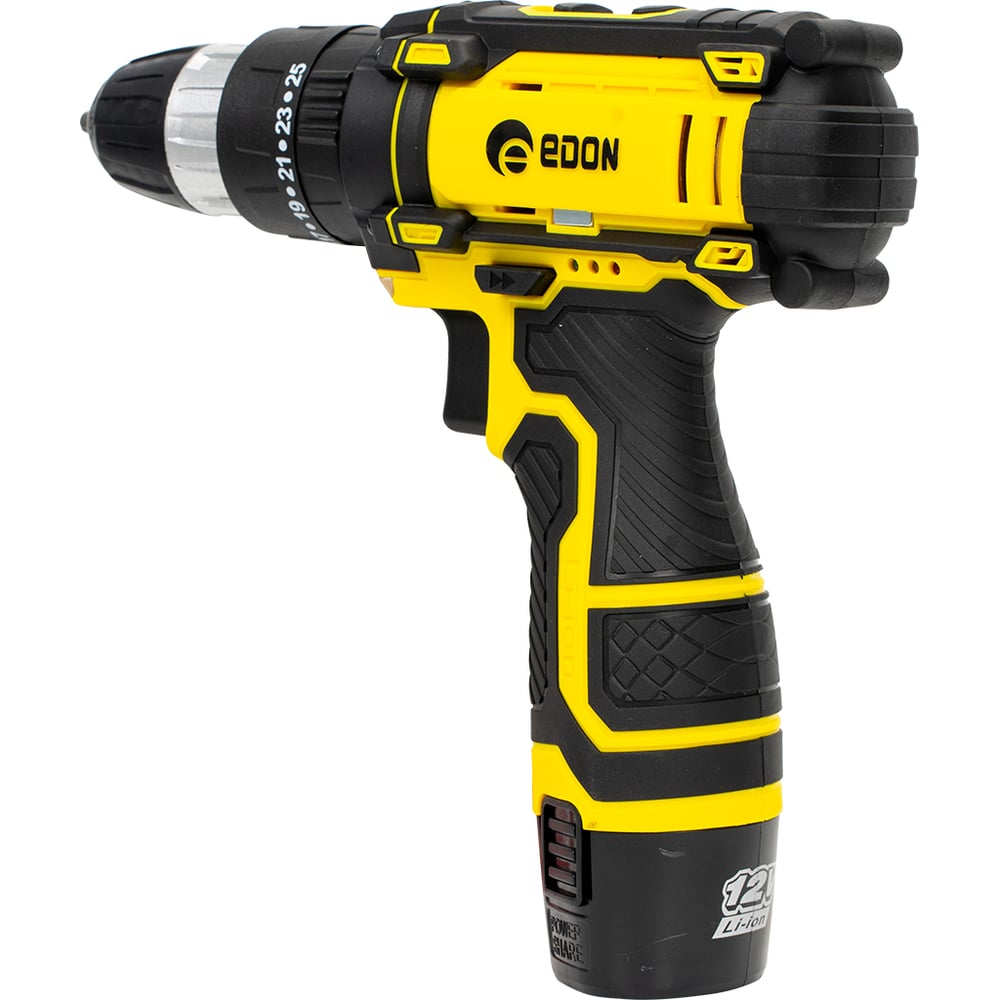 Изображение товара Аккумуляторная дрель шуруповерт Edon AD-12M 12В 23Н.м быстро-зажимной патрон литий-ион