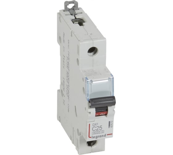 Изображение товара Автоматический выключатель Legrand DX3 6000 - 10 кА - тип C - 1П - 25 А - 1 модуль 407672
