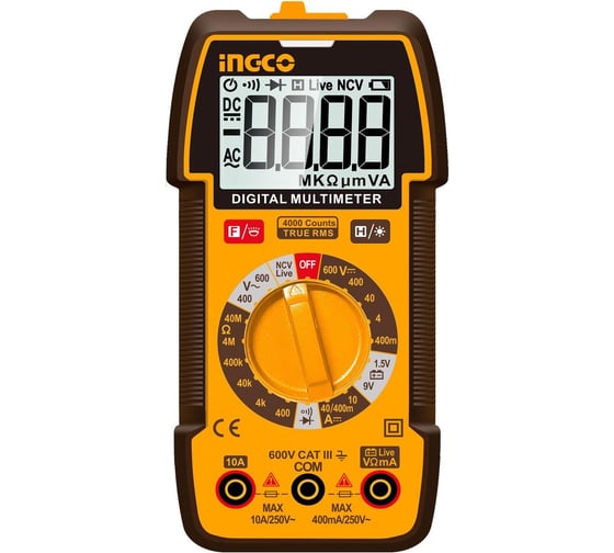 Изображение товара Мультиметр цифровой INGCO 600 В INDUSTRIAL DM36002