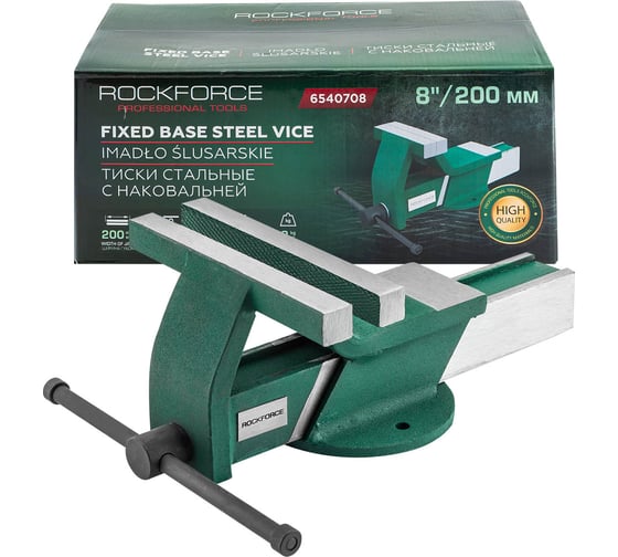 Изображение товара Тиски стальные Rockforce с наковальней 200мм (8) RF-6540708(63351)