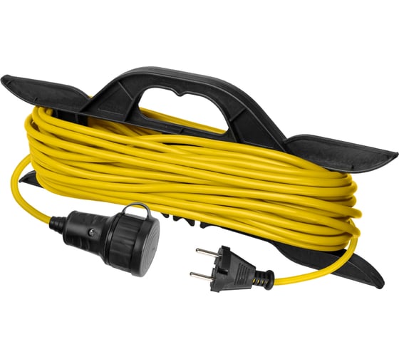 Изображение товара Удлинитель-шнур на рамке силовой TDM ELECTRIC У-11003 ПВС, желтый, 1300 Вт, без заземления, 40м, штепсельное гнездо, Народный SQ1307-9007