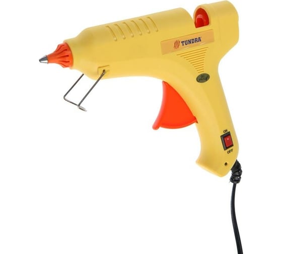 Изображение товара Клеевой пистолет ТУНДРА 80 Вт, 220 В, выключатель, индикатор, антикапля, шнур 1.3 м, 11 мм 6074035