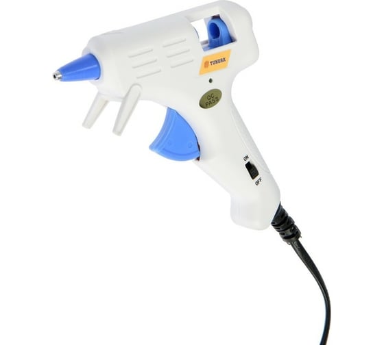 Изображение товара Клеевой пистолет TUNDRA 25 Вт, 220 В, эргономичная рукоятка, антикапля, шнур 1.3 м, 7 мм 6074034