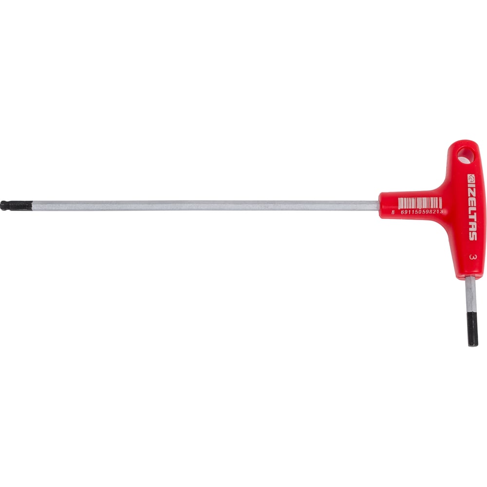 Изображение товара Т-образный шестигранник IZELTAS с рукояткой и шаром, 3 мм