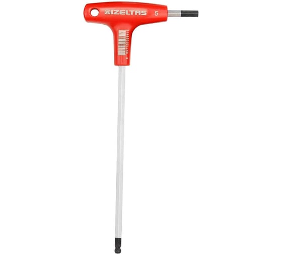 Изображение товара Т-образный шестигранник IZELTAS с рукояткой, с шаром, 5 мм 4921220050