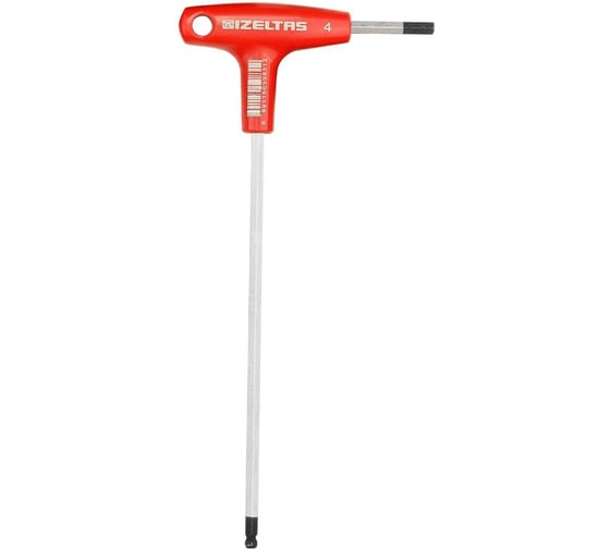 Изображение товара Т-образный шестигранник IZELTAS с рукояткой, с шаром, 4 мм 4921220040