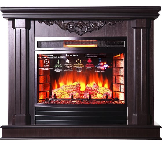 Изображение товара Каминокомплект InterFlame Центурион Панорамик 25 LED FX Panoramic25 темный дуб