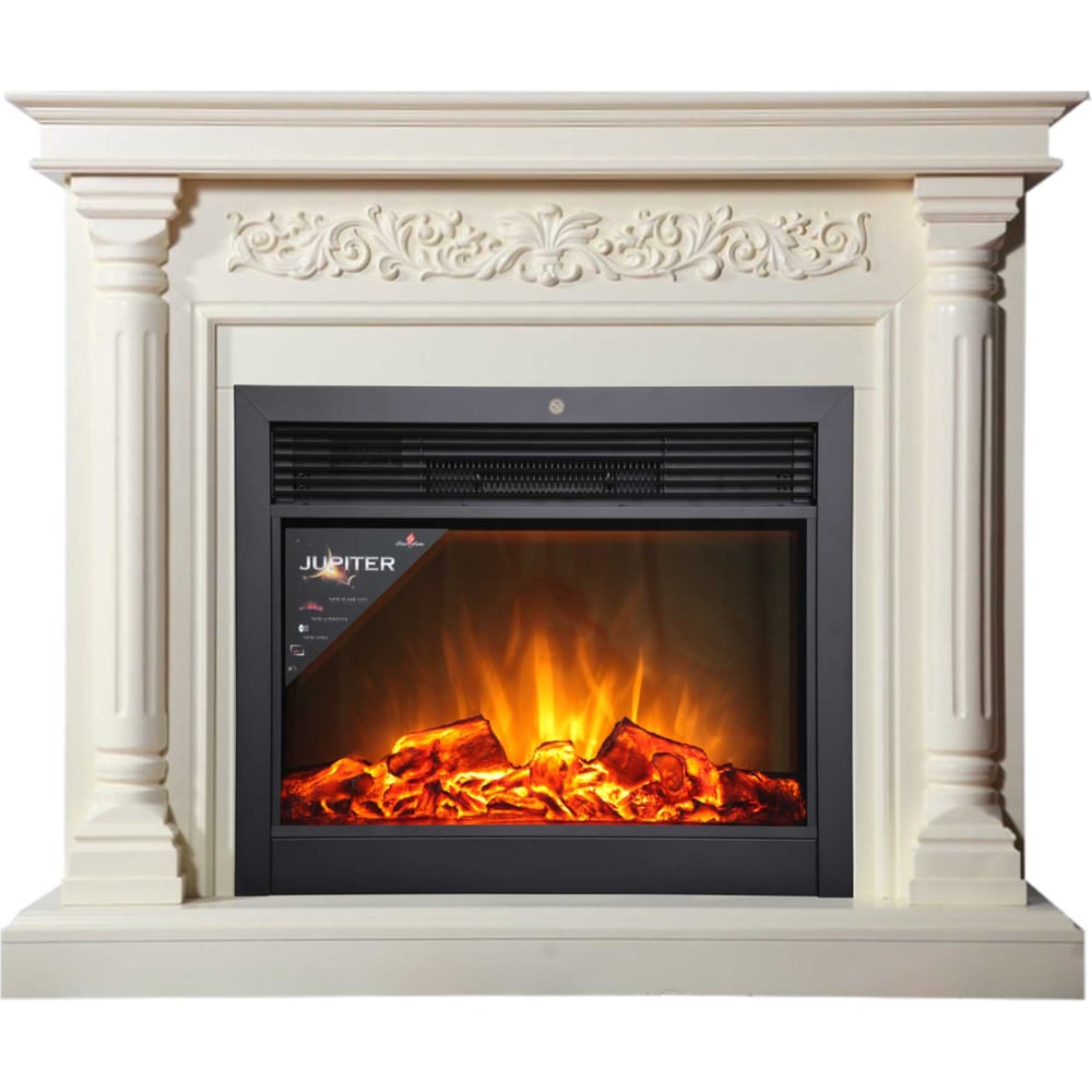 Изображение товара Каминокомплект InterFlame MONTE с JUPITER бежевый напольный электрокамин с эффектом огня и дистанци