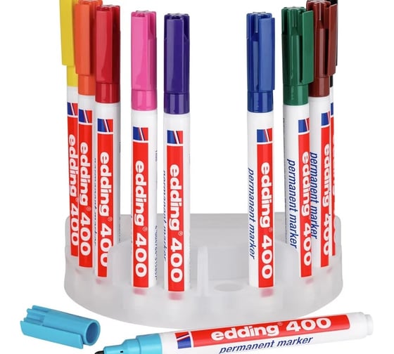 Изображение товара Перманентные маркеры EDDING округлый наконечник, 1 мм, 10 шт, ассорти E-400#10S