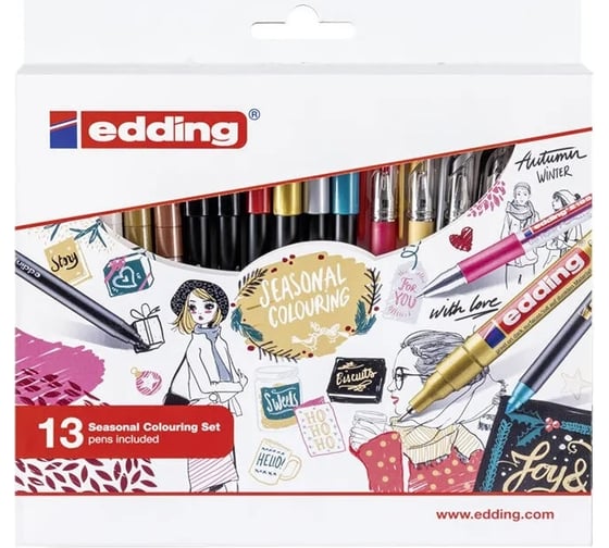 Изображение товара Набор маркеров, фломастеров и ручек EDDING Colouring Promotion Set 13 предметов ССП E-CP13