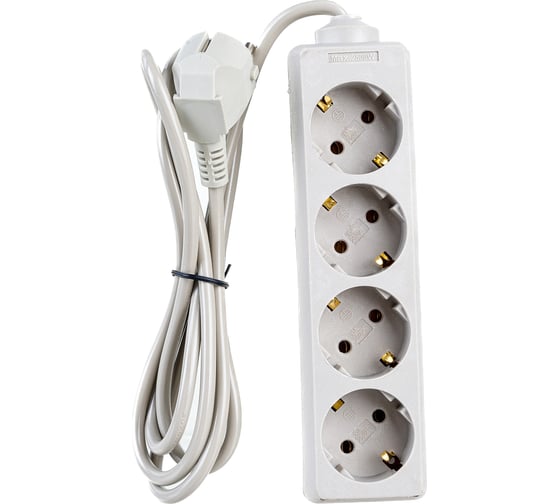 Изображение товара Удлинитель ExeGate ECE-4-1.8G 4 евророзетки с заземлением, 1.8м, серый 285811