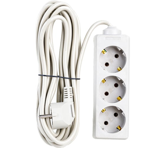 Изображение товара Удлинитель ExeGate ECE-3-5G 3 евророзетки с заземлением, 5м, серый 285808