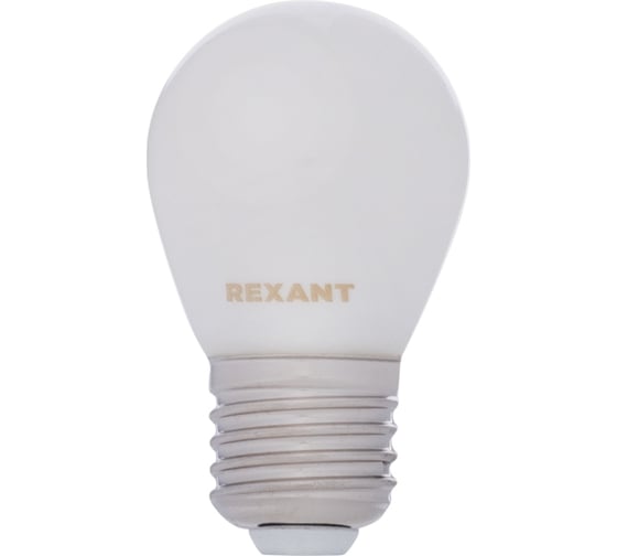 Изображение товара Филаментная лампа REXANT Шарик GL45 9.5 Вт 4000K E27 матовая колба 604-136